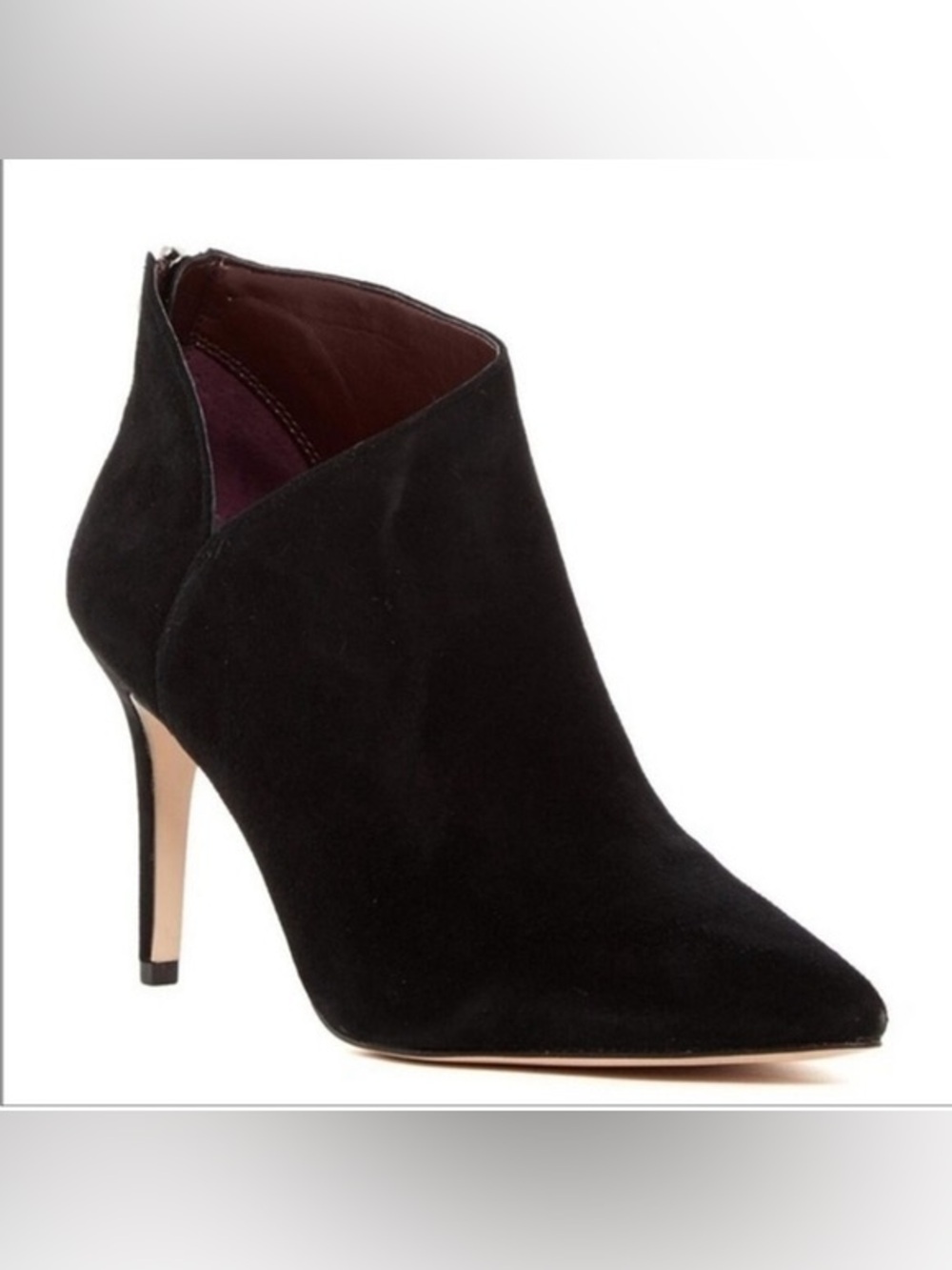 Enzo Angiolini Black Suede Pointed-Toe Ankle Bootie
